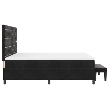 vidaXL Κρεβάτι με Βαλίτσα και Στρώμα Μαύρο 180x200 εκ Βελούδο