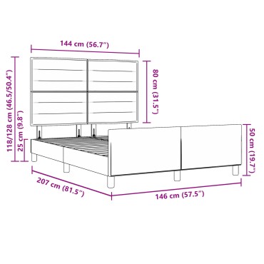 vidaXL Κιβώτιο Κρεβατιού Σκούρο Καφέ 160x200 εκ. Ύφασμα