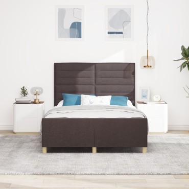vidaXL Κιβώτιο Κρεβατιού Σκούρο Καφέ 160x200 εκ. Ύφασμα