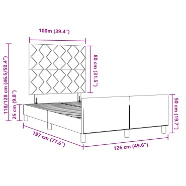 vidaXL Κρεβάτι Μπλε 120x190 εκ. Ύφασμα