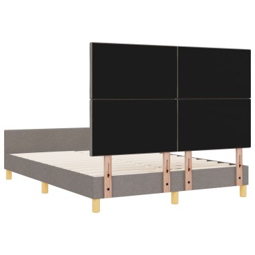 vidaXL Καφέ Υφασμάτινο Κρεβάτι 140x200 εκ