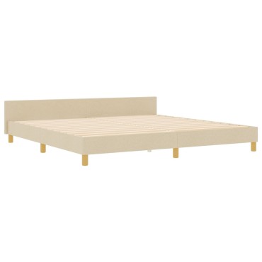 vidaXL Κρεβάτι Κρεμ 200x200 εκ. Υφάσματος
