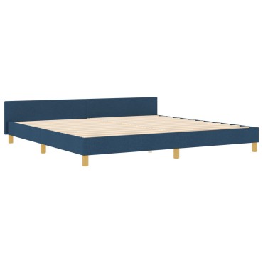 vidaXL Κρεβάτι Μπλε 200x200 εκ. Ύφασμα