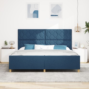 vidaXL Κρεβάτι Μπλε 200x200 εκ. Ύφασμα