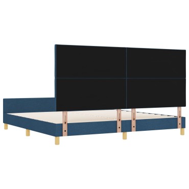 vidaXL Κρεβάτι Μπλε 200x200 εκ. Ύφασμα