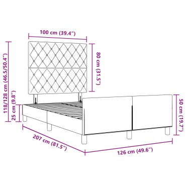 vidaXL Κρεβάτι με Βελούδο σε Μαύρο Χρώμα 120x190 εκ.