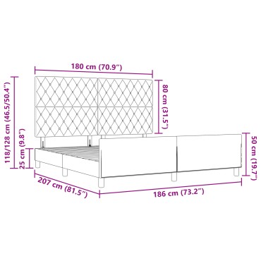 vidaXL Κρεβάτι Μαύρο 180x200 εκ. Βελούδο