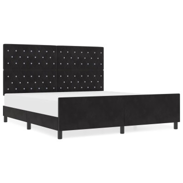 vidaXL Κρεβάτι Μαύρο 180x200 εκ. Βελούδο