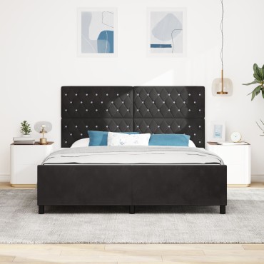 vidaXL Κρεβάτι Μαύρο 180x200 εκ. Βελούδο