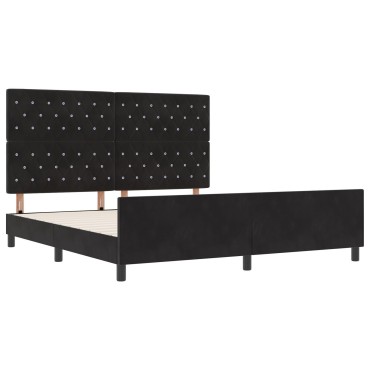 vidaXL Κρεβάτι Μαύρο 180x200 εκ. Βελούδο