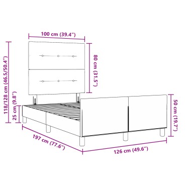 vidaXL Κρεβάτι Μαύρο 120x190 εκ Βελούδο
