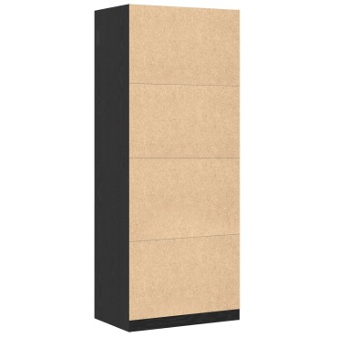 Ντουλάπα vidaXL Μαύρο Δρυς 80x50x200cm από Επεξεργασμένο Ξύλο 1 τεμ.