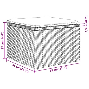vidaXL Σετ 9 Piece Garden Sofa με Μαξιλάρια Μπεζ Πολυ Ρατάν