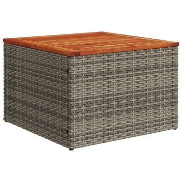 vidaXL Σετ Καναπέ 9 Τεμαχίων με Μαξιλάρια Γκρι Poly Rattan Acacia