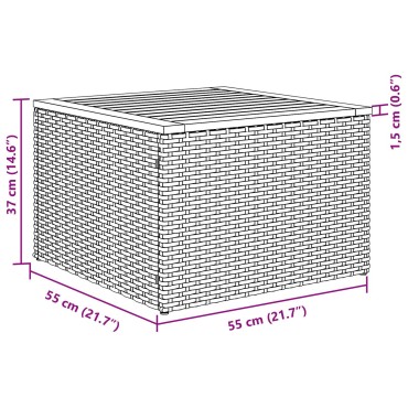 vidaXL Σετ Καναπέ 9 Τεμαχίων με Μαξιλάρια Γκρι Poly Rattan Acacia