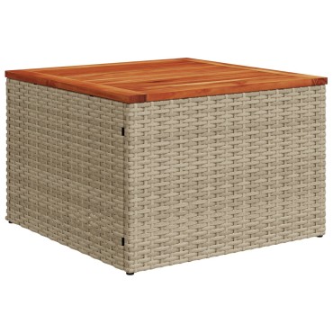 vidaXL Set Καναπέ Κήπου 7 Τεμαχίων με Μαξιλάρια Μπεζ Πολυ-Ρατάν Ακακίας