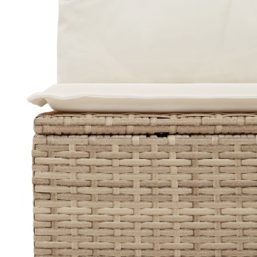 vidaXL Set Καναπέ Κήπου 7 Τεμαχίων με Μαξιλάρια Μπεζ Πολυ-Ρατάν Ακακίας