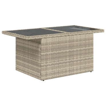 vidaXL 10 Piece Garden Sofa Set με Μαξιλάρια Ανοιχτό Γκρι Πολυ Ρατάν