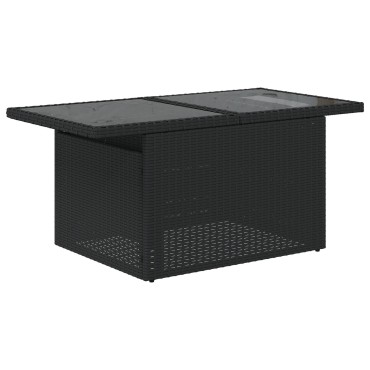 vidaXL Set Καναπέ Κήπου 6 Τεμαχίων με Μαξιλάρια Μαύρο Πολυ Ράτανα