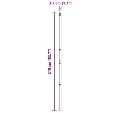 vidaXL Στυλίες Φράχτη 52 τεμάχια Γκρι 32 mm Γαλβανισμένος Χάλυβας