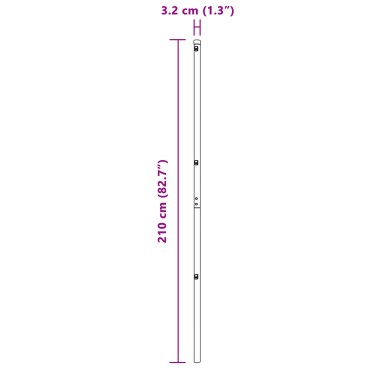 vidaXL Στυλίες Φράχτη 52 τεμάχια Γκρι 32 mm Γαλβανισμένος Χάλυβας