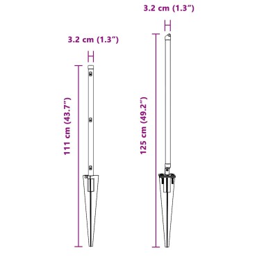 vidaXL Πόλοι φence με ακίδα 26 τεμ 32 mm Γαλβανισμένο ατσάλι