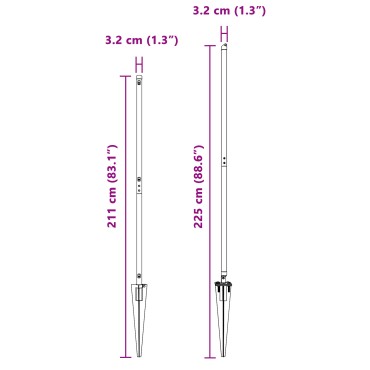 vidaXL Στηλοί Φράχτη με Ακίδα 52 τεμάχια 32 mm Γαλβανισμένο Χάλυβα