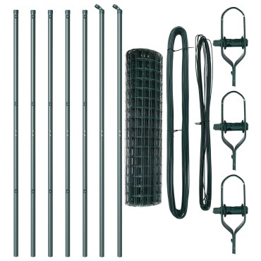 vidaXL Euro Fence με 7 πόλους 1.4x10 μ γαλβανισμένος χάλυβας πράσινος