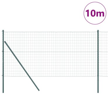 vidaXL Euro Fence με 7 πόλους 1.4x10 μ γαλβανισμένος χάλυβας πράσινος