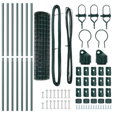 vidaXL Euro Fence με 7 πόλους 1.4x10 μ γαλβανισμένος χάλυβας πράσινος