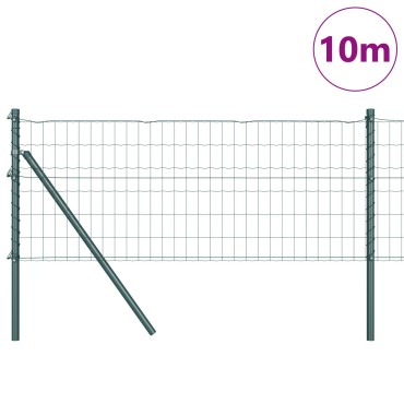 vidaXL Euro Fence με 7 Στήλες 0.4x10 μ Γαλβανισμένος Χάλυβας Πράσινος