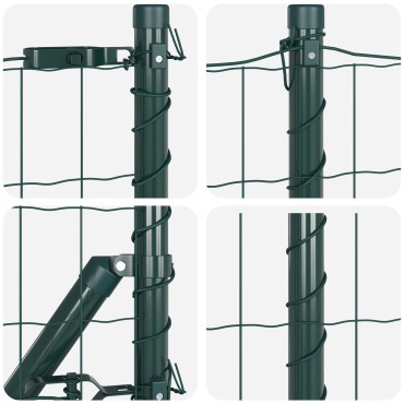 vidaXL Euro Fence με 7 Στήλες 0.4x10 μ Γαλβανισμένος Χάλυβας Πράσινος