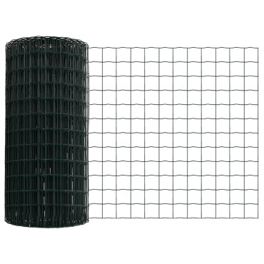 vidaXL Ευρωπαϊκή Στήριξη Φράχτη 25x0,6 μ PVC-Επικαλυμμένο Ατσάλι