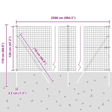 vidaXL Ευρωπαϊκή περίφραξη με 13 Πόστες 1.2x25 μ Γαλβανισμένο Ατσάλι Πράσινο