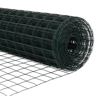 vidaXL Ευρωπαϊκή Περίφραξη με 13 Στήλες 1x25 μ Γαλβανισμένος Χάλυβας Πράσινος