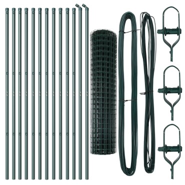 vidaXL Euro Fence με 13 Στήλες 1x25 μ Γαλβανισμένο Ατσάλι Πράσινο