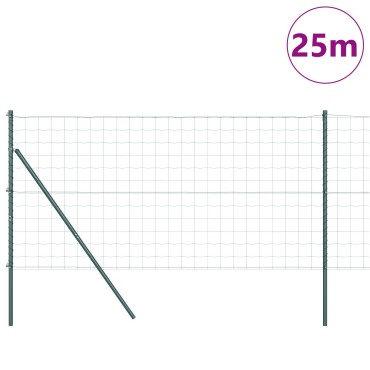 vidaXL Ευρωπαϊκή Στήριξη Φράχτη 25x1 m PVC-Επικαλυμμένο Ατσάλι Δίχτυ