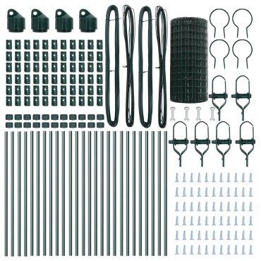 vidaXL Euro Fence με 13 Στυλ 0.4x50 μ Γαλβανισμένος Χάλυβας Πράσινος
