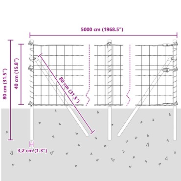 vidaXL Ευρωπαϊκή περίφραξη με 13 φύλλα 0.4x50 μ γαλβανισμένο ατσάλι πράσινο
