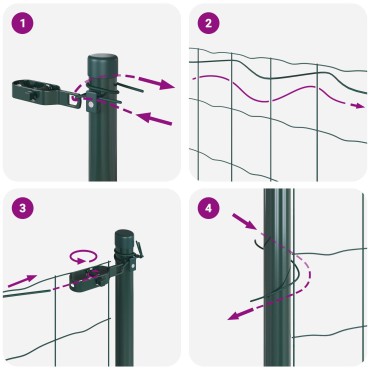 vidaXL Euro Fence Σετ 2 Πράσινος Ατσάλι με Επικάλυψη σε Σκόνη 10x0.8 m