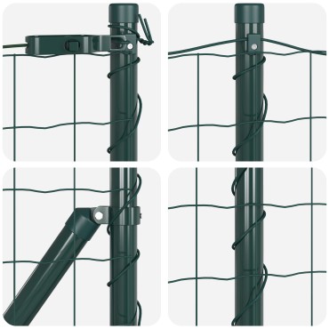 vidaXL Euro Fence Σετ 2 Πράσινος Ατσάλι με Επικάλυψη σε Σκόνη 10x0.8 m