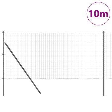vidaXL Ευρωπαϊκή Περίφραξη με 7 Πόλους 1.4x10 μ Γαλβανισμένο Ατσάλι Γκρι