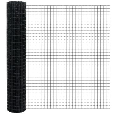 vidaXL Euro Fence με 7 Στηρίγματα 1.5x10 μ Γαλβανισμένος Χάλυβας Γκρι