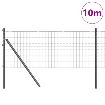 vidaXL Ευρωπαϊκή Περίφραξη με 7 Στηρίγματα 0.4x10 μ Γαλβανισμένο Ατσάλι Γκρι