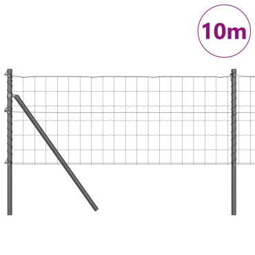 vidaXL Ευρωπαϊκή Στήριξη Φράχτη 10x0,6 μ PVC-Επικαλυμμένο Ατσάλι