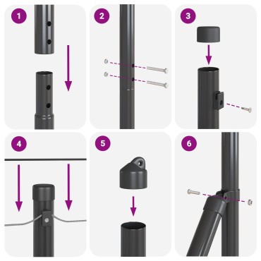 vidaXL Ευρωπαϊκή Στήριξη Φράχτη 25x1 m PVC-Επικαλυμμένο Ατσάλι Γκρι