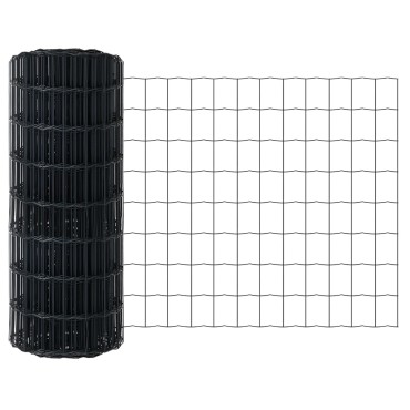 vidaXL Euro Fence με 13 Πόσους 0.4x50 m Γαλβανισμένος χάλυβας Γκρι