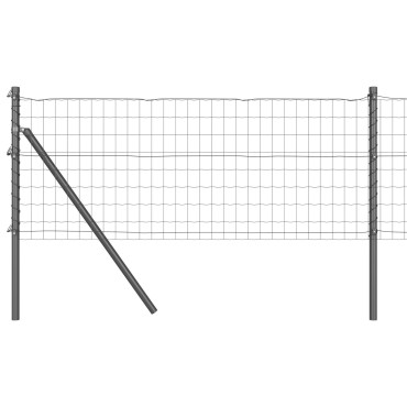 vidaXL Euro Fence με 13 Πόσους 0.4x50 m Γαλβανισμένος χάλυβας Γκρι