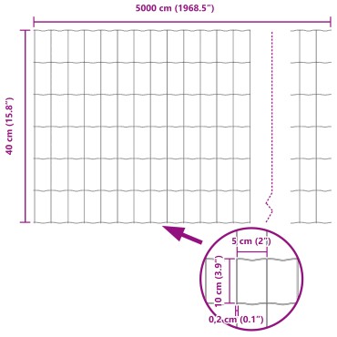 vidaXL Ευρωπαϊκή Στήριξη Φράχτη 50x0,4 μ PVC-Επικαλυμμένο Ατσάλι