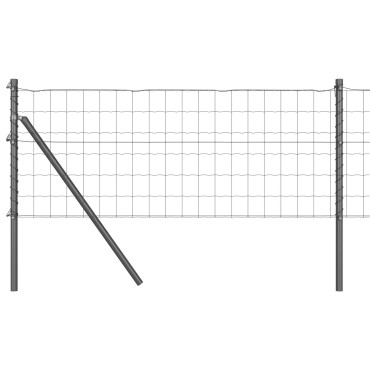 vidaXL Ευρωπαϊκή περίφραξη με 13 στήλες 0.4x50 μ Γαλβανισμένο Γκρίζο